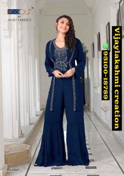 StockOut By Anju Fabrics Dastoor Vol 2 DN 6064 Indo Western Dress in singles and full catalog