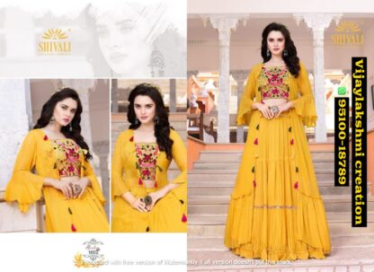 shivali alisha vol 10 1002 indo western with crop top jackets in singles and full catalog