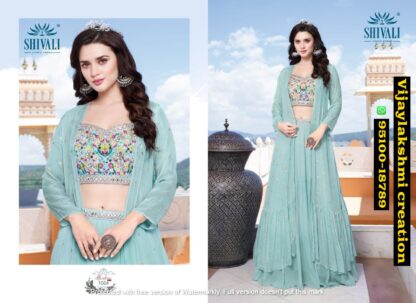 shivali alisha vol 10 1004 indo western with crop top jacket in singles and full catalog