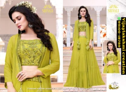 shivali alisha vol 10 1005 indo western with crop top jacket in singles and full catalog