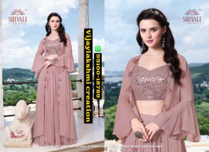 shivali alisha vol 10 1006 indo western with crop top jacket in singles and full catalog