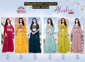 shivali alisha vol 10 indo western with crop top jacket full catalog