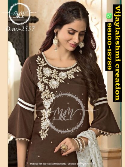 Mukesh And Mohit D.no 2557 kurti and sharara in singles and full catalog