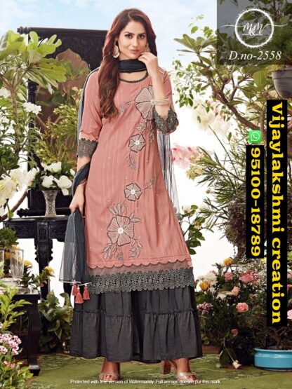 Mukesh And Mohit D.no 2558 kurti and sharara in singles and full catalog