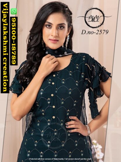 Mukesh And Mohit D.no 2579 kurti sharara in singles and full catalog