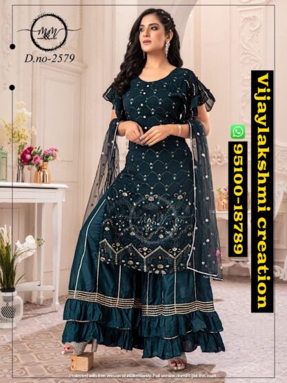 Mukesh And Mohit D.no 2579 kurti sharara in singles and full catalog