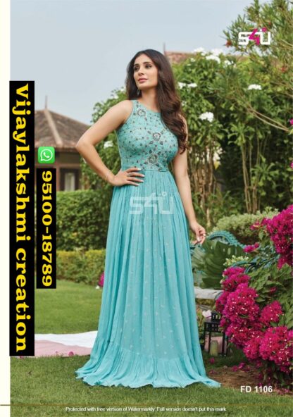 S4U FD 1106 Indo western long gown in singles and full catalog