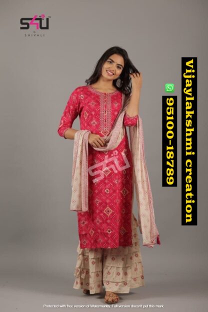 S4U FD Readymade Red Salwar suit in singles and full catalog