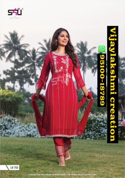 S4U La Bella Vol 7 LB 702 Handwork Kurta With Pant And Dupatta in singles and full catalog