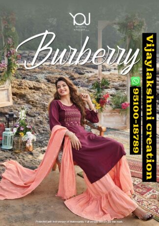 You By Wanna Burberry Kurti With Sharara & Dupatta In Singles And Full Catalog