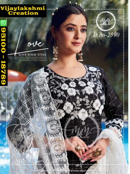 M&M D.No. 2590 Kurti With Pant In Singles