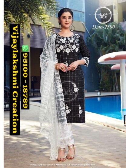 M&M D.No. 2590 Kurti With Pant In Singles
