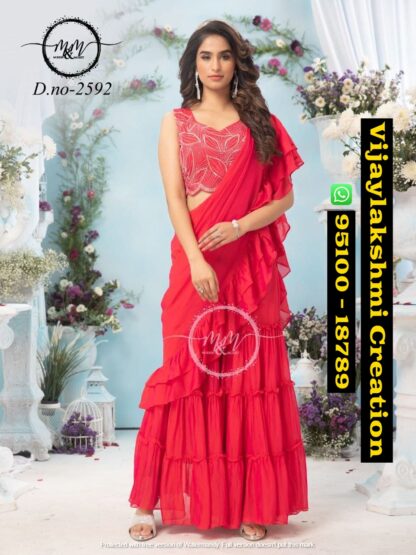 Mukesh-And-Mohit-D.no-2592 Crop Top With Ghagara In Singles And Full Catalog