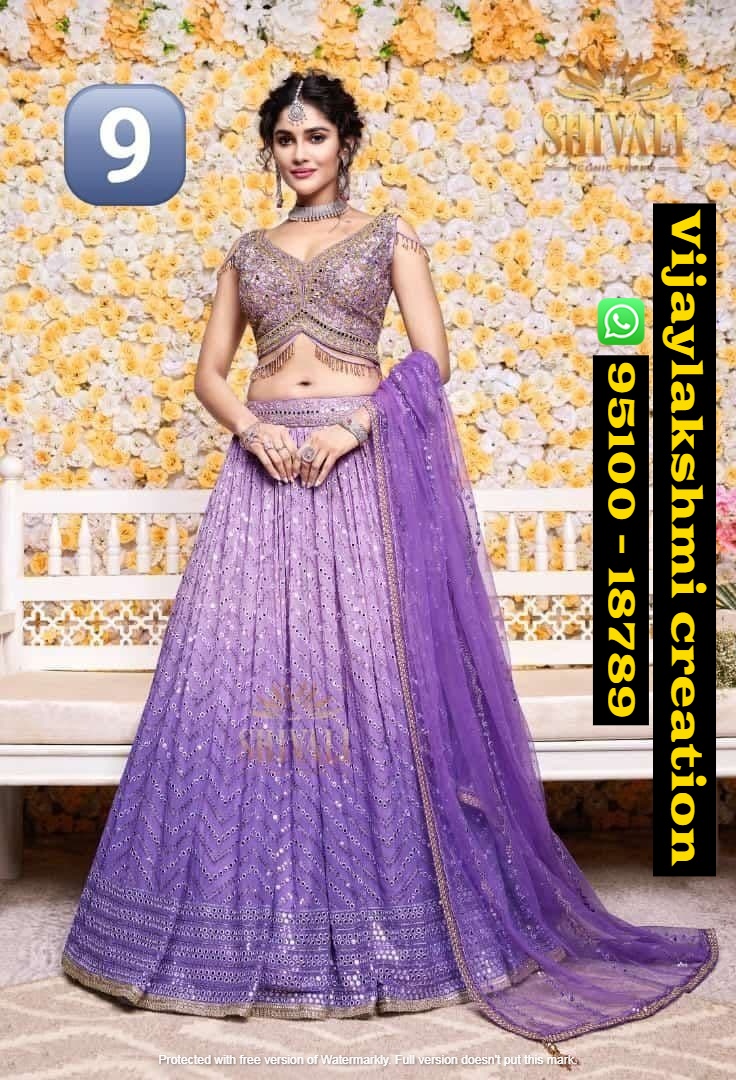 Buy Lovely Purple Floral Digital Printed & Embroidered Lehenga Choli –  Empress Clothing
