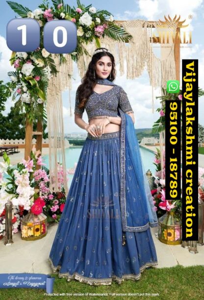Shivali Wedding Story 10 Blue Lehenga Choli In Singles