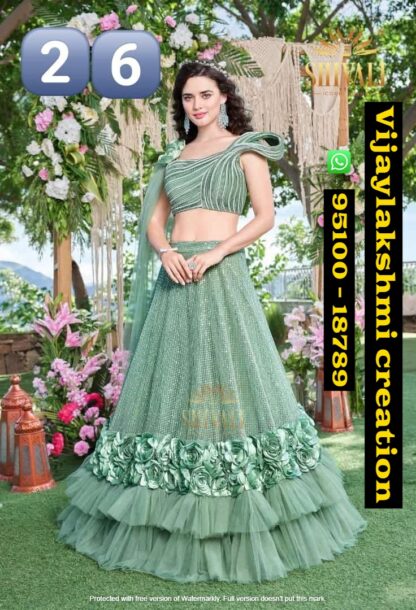 Shivali Wedding Story 26 Green Lehenga Choli In Singles