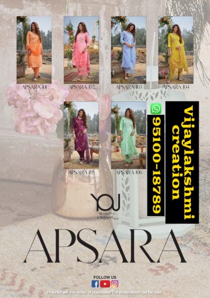 You By Wanna Apsara 101 - Apsara 106 Kurti With Pant & Dupatta In Singles And Full Catalog