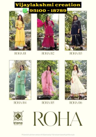 Kiana Roha 101 -Roha 106 Kurti Sharara Pant In Singles And Full Catalog