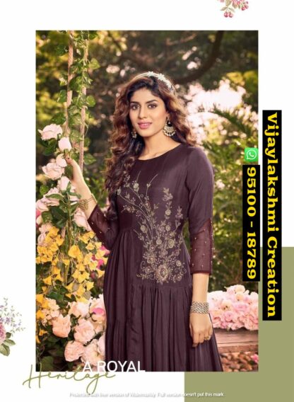 Anju Fabrics Code 7001 Gowns In Singles And Full Catalog