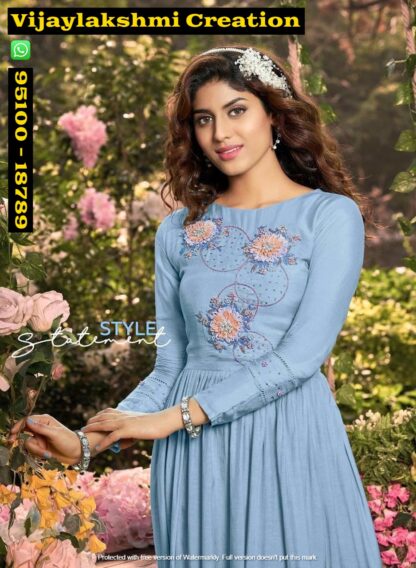 Anju Fabrics Code 7004 Gowns In Singles And Full Catalog