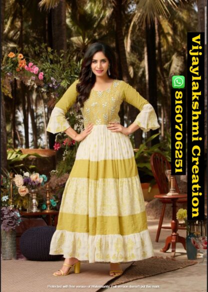 Anju Fabrics Lime Light 8032 Full Gher Gowns In Singles And Full Catalog