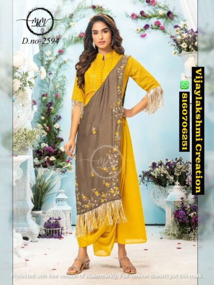 Mukesh And Mohit(M&M) D.No. 2594 Designer Top In Singles And Full Catalog