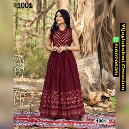 Rangjyot Charvi D.No 1001 Cotton Gowns In Singles And Full Catalog