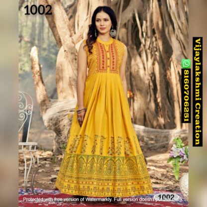 Rangjyot Charvi D.No 1002 Cotton Gowns In Singles And Full Catalog