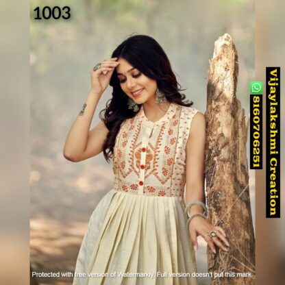 Rangjyot Charvi D.No 1003 Cotton Gowns In Singles And Full Catalog