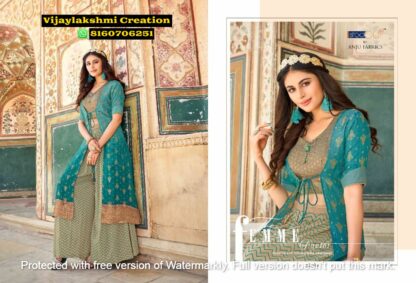 Anju Fabrics Occasion 9004 Crop Top With Stylish Koti and Bottom Set in Singles and Full Catalog