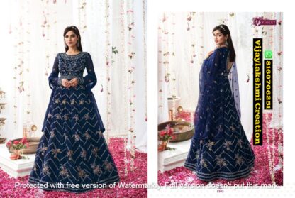 Swagat Violet D.no 5302 Embroidery Net Salwar Kameez In Single And Full Catalog