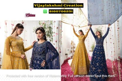 Swagat Violet Embroidery Net Salwar Kameez In Single And Full Catalog