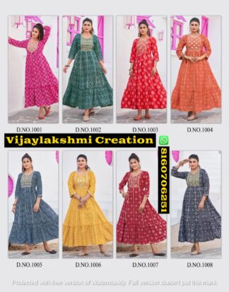 Viyaa Designer Bandhan D.no 1001 To D.no 1008 Kurtis In Singles And Full Catalog
