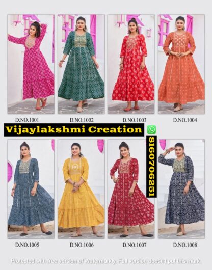 Viyaa Designer Bandhan D.no 1001 To D.no 1008 Kurtis In Singles And Full Catalog