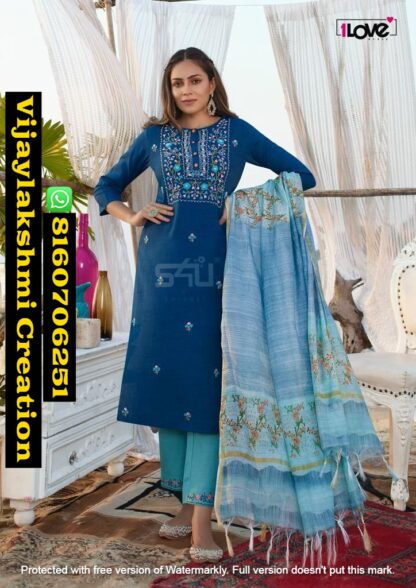 1Love S4U Womaniya D.No. W-03 Kurti With Pant And Dupatta In Singles And Full Catalog
