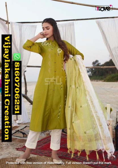 1Love S4U Womaniya D.No. W-04 Kurti With Pant And Dupatta In Singles And Full Catalog