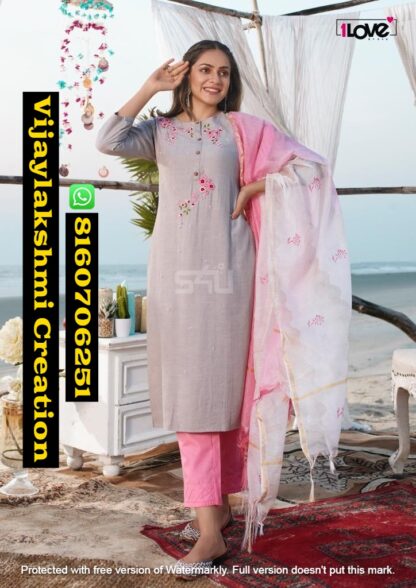 1Love S4U Womaniya D.No. W-05 Kurti With Pant And Dupatta In Singles And Full Catalog