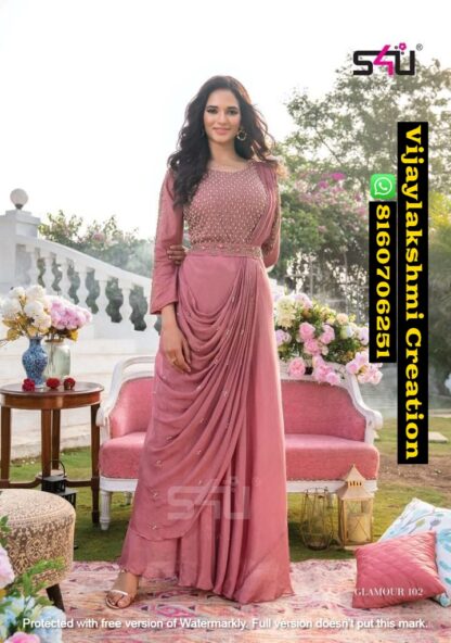 S4U Glamour 102 Fancy Heavy Embroidery Gown In Singles And Full Catalog
