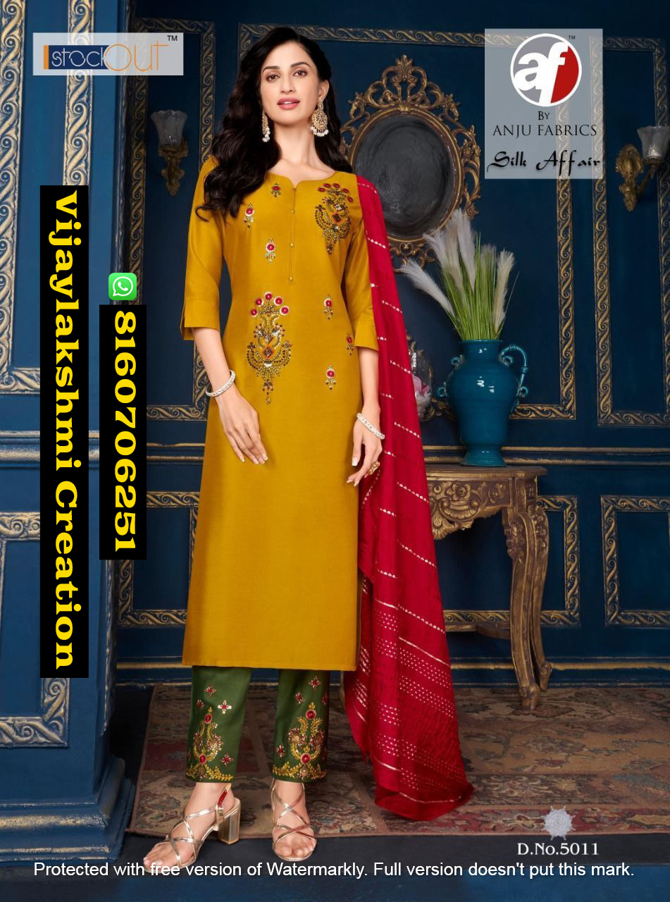 Buy Womens Green Poly Silk Kurta With Pant And DupattaJanasya Online at  Best Price  Trendia