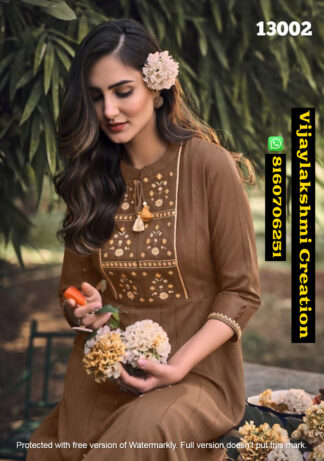 Kalki Fashion Noor D.No. 13002 Gown Style Kurtis in Singles Ad Full Catalog