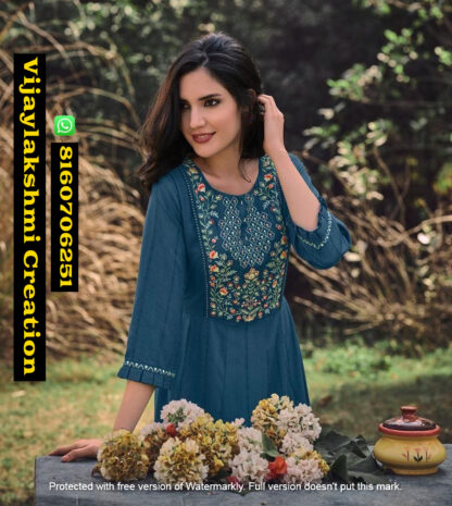 Kalki Fashion Noor D.No. 13003 Gown Style Kurtis in Singles Ad Full Catalog
