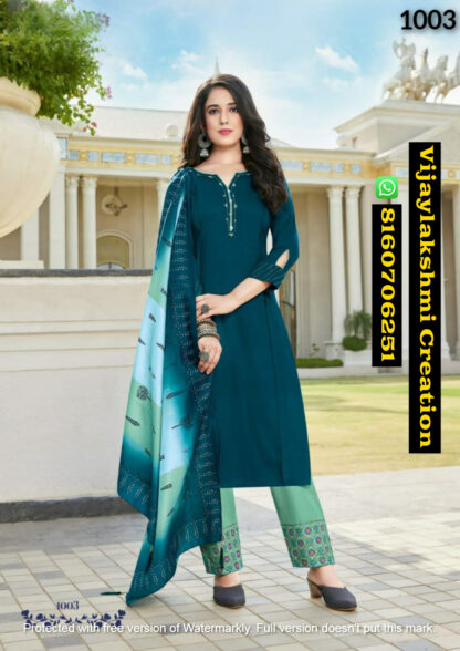 Karissa Vidisha Vol 5 D.No 1003 Kurti With Bottom and Dupatta In Single And Full Catalog