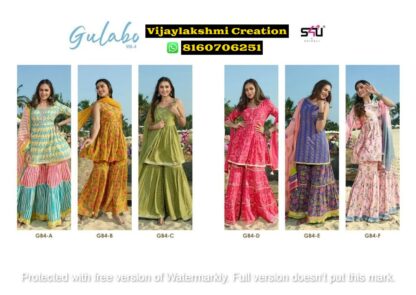 S4U Gulabo Vol 4 D.No GB4-A To GB4-FCotton Rayon Exclusive Sharara Sets in Singles and Full Catalog