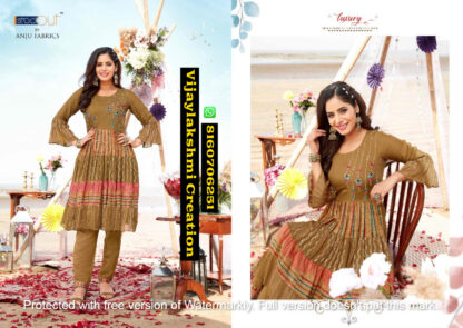 Anju Fabrics Divine D.No 8044 Georgette Kurtis With Pant In Singles And Full Catalog