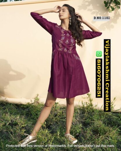 Conch Vol 1 By Riya Designer D,No 1102 Short Kurti In Singles And Full Catalog