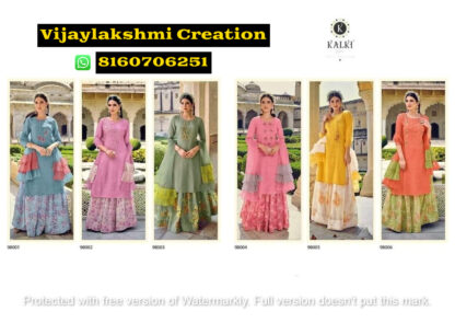 Kalki Fashion Juliet D.No 98001 To 98006 Kurtis With Skirts And Dupatta In Single And Full Catalog