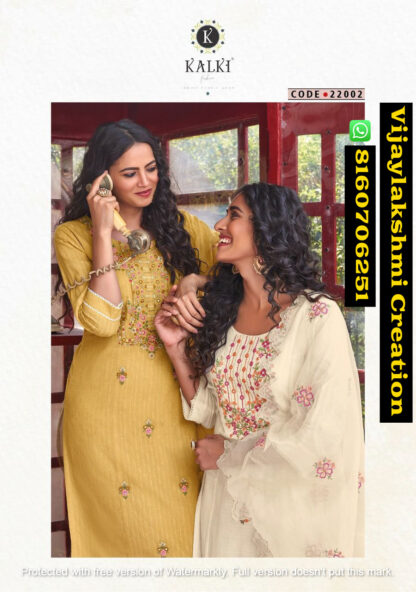 Kalki Fashion Pakizaa Vol-2 Code 22002 Kurtis With Pant And Duppta In Singles And Full Catalog