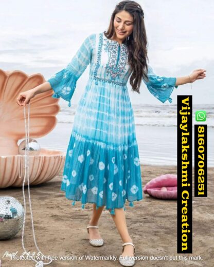 Anju Fabrics Pearl D.No Pearl 2495 Cotton Designer Midi Gown Collection In Singles and Full Catalog