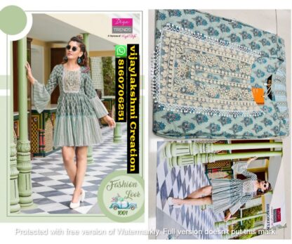 Diya Trends Senorita Vol 1 D.No 1001 Gown Style Kurtis Tunic Top by Kajal Style In Singles And Full Catalog