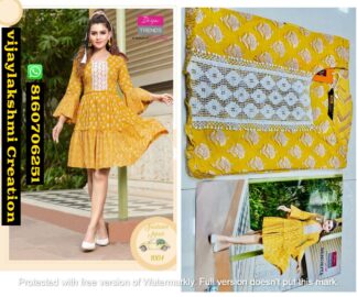 Diya Trends Senorita Vol 1 D.No 1004 Gown Style Kurtis Tunic Top by Kajal Style In Singles And Full Catalog